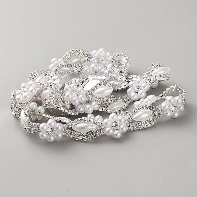 Alloy Rhinestone Link Chains LCHA-WH20001-01S-1