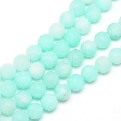 Natural White Jade Bead Strands G-R297-10mm-56-1