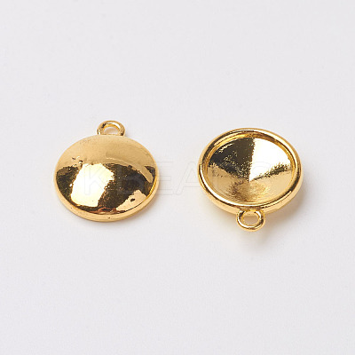 Tibetan Style Alloy Flat Round Charm Pendant Rivoli Xilion Pointed Back Chaton Rhinestone Settings X-PALLOY-O034-A-G01-1