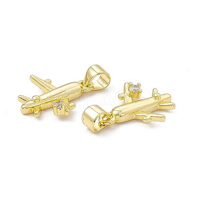 Rack Plating Brass Micro Pave Cubic Zirconia Pendants ZIRC-I061-03G-1