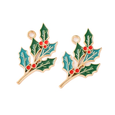 Golden Plated Alloy Enamel Pendants ENAM-Z017-03G-1