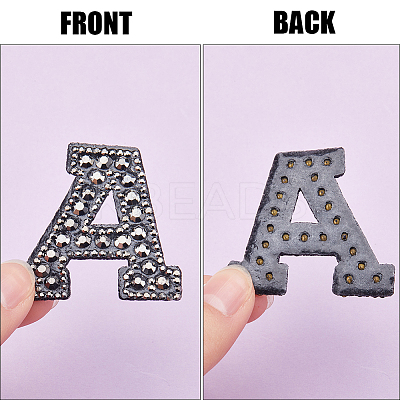 Alphabet Resin Rhinestone Patches DIY-GF0009-18B-1
