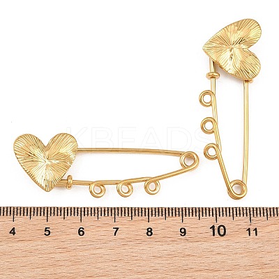 Radiant Heart 304 Stainless Steel Safety Pins Brooch Findings SA-CBA098D-15C-G03-1