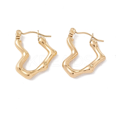 Ion Plating(IP) 304 Stainless Steel Heart Hoop Earrings for Women EJEW-I267-08G-1