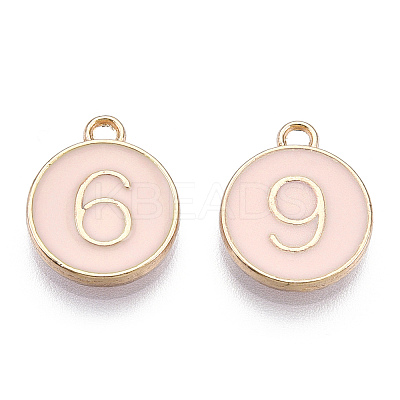 Light Gold Plated Alloy Enamel Charms ENAM-T010-04G-1