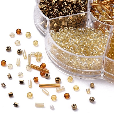 7 Style Transparent & Trans & Metallic Colours Glass Seed Beads SEED-YW0001-45B-1