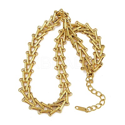 304 Stainless Steel Triangle Link Chain Necklaces NJEW-C092-01G-1