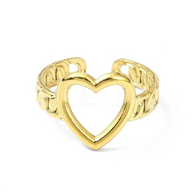 Ion Plating(IP) 304 Stainless Steel Open Cuff Ring RJEW-L109-021G-1