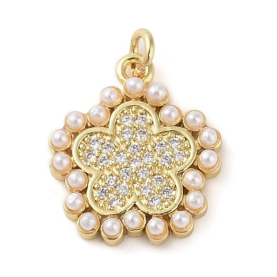 Brass Micro Pave Clear Cubic Zirconia Pendants KK-Q813-08A-G-1