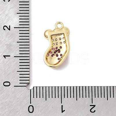 Christmas Brass Micro Pave Cubic Zirconia Pendants KK-L258-04G-F02-1