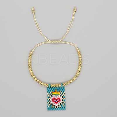 Bohemian Style Brass Bead Braided Bead Bracelets DK2646-3-1