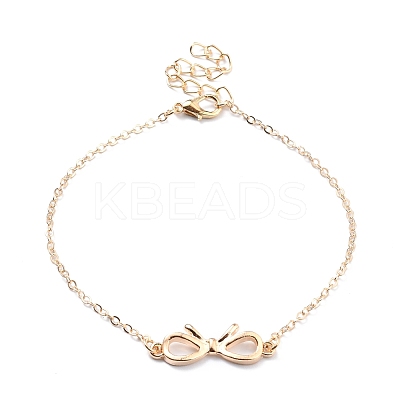 4Pcs 4 Style Alloy Chain Anklets Sets SJEW-D009-08KCG-1