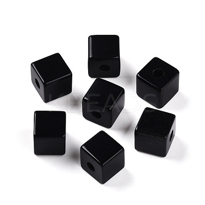 Natural Black Obsidian European Beads G-N345-07A-01-1
