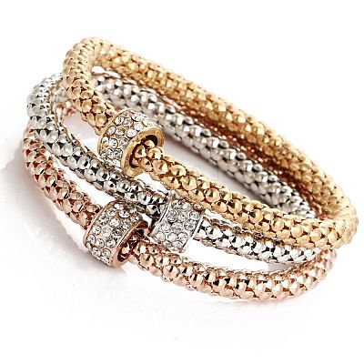 3Pcs Alloy Rhinestone Bangle Set FS-WG4938A-04-1