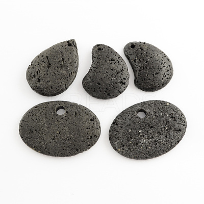 Natural Lava Rock Pendants G-S139-09-1