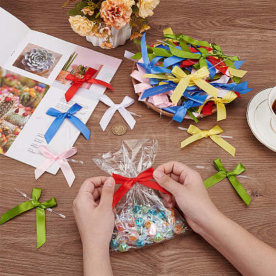 60Pcs 6 Colors Polyester Bowknot FIND-PH0021-91-1