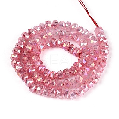 Anti-Tarnish Electroplate Glass Imitation Jade Beads Strands EGLA-T029-6mm-13F-1