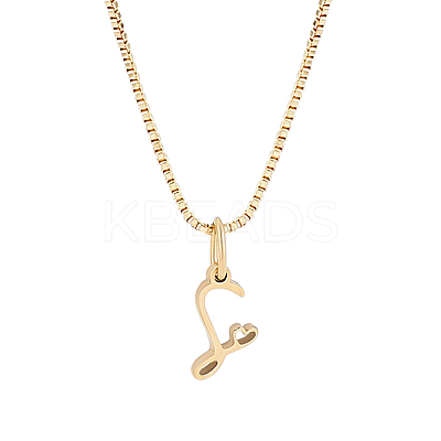 1pc Brass Chain & 304 Stainless Steel Letter Pendant Necklaces NJEW-LP0001-40S-G-1