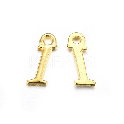 Golden Plated Alloy Letter Pendants X-PALLOY-J718-01G-I-1