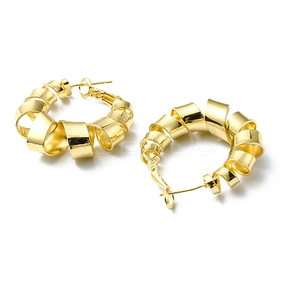 Rack Plating Brass Wrapped Hoop Earrings EJEW-D055-18G-1