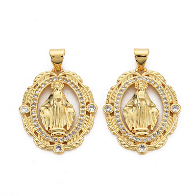 Brass Micro Pave Cubic Zirconia Pendants KK-Q252-082-NF-1