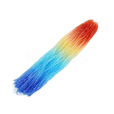 Gradient Color Baking Paint Glass Bead Strands DGLA-A039-T4mm-A012-1