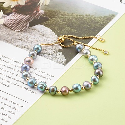Potato Natural Pearl Slide Bracelets BJEW-JB06260-01-1