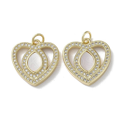 Brass Micro Pave Cubic Zirconia Pendants KK-G485-34I-G-1