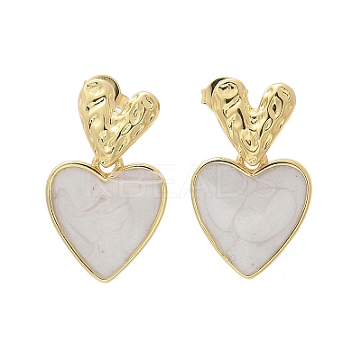 Brass Dangle Stud Earrings EJEW-F359-12G-02-1