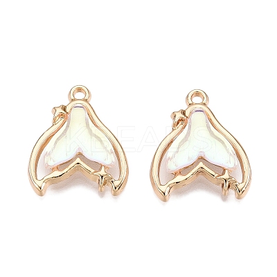 Rack Plating Alloy Glass Pendants FIND-N005-14B-1
