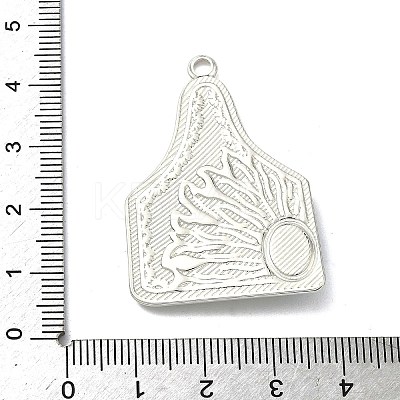 304 Stainless Steel with Dyed Synthetic Turquoise Pendants STAS-G374-05S-10-1