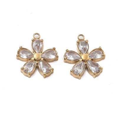 304 Stainless Steel Micro Pave Cubic Zirconia Charms STAS-Z121-43A-G01-1