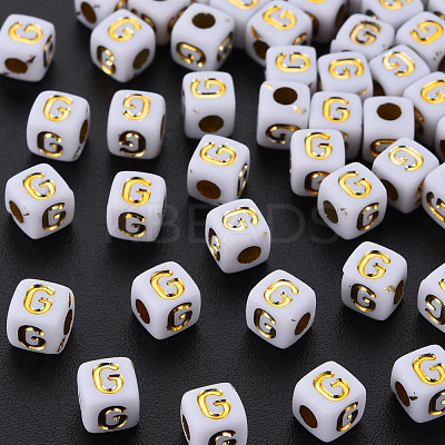 Opaque White Acrylic Beads MACR-Q242-010G-1