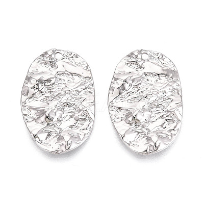 Rack Plating Textured Alloy Pendants PALLOY-T095-15P-1