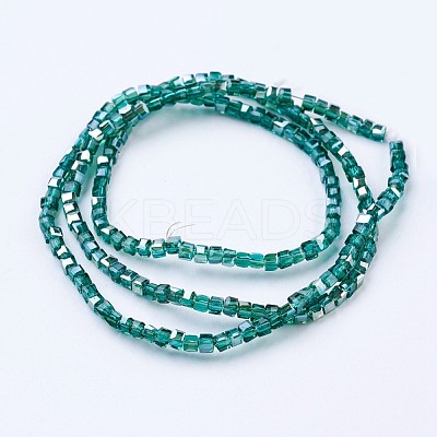 Electroplate Glass Beads Strands X-EGLA-F121-HR-A01-1