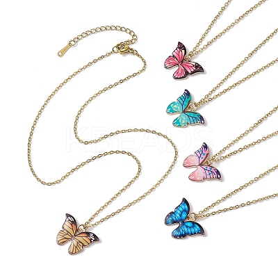 Alloy Enamel Pendant Necklace NJEW-JN04584-1