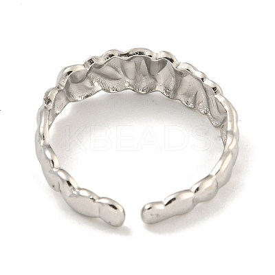 Non-Tarnish 304 Stainless Steel Open Cuff Ring for Women RJEW-A043-32P-1
