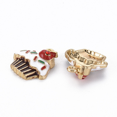 Rack Plating Alloy Enamel Pendants X-ENAM-S126-051-NR-1