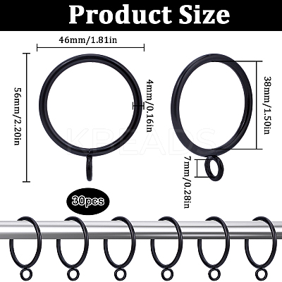 30Pcs Iron Curtain Rings with Eyelet IFIN-SP0001-16B-1