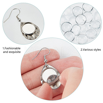 8 Pairs 4 Styles Blank Glass Dome Dangle Earrings EJEW-AB00027-1