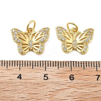 Brass Micro Pave Cubic Zirconia Pendants KK-C092-22A-G-1