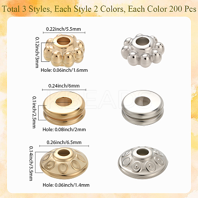 1400Pcs 3 Styles CCB Plastic Beads CCB-PA0001-12-1
