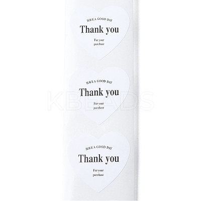 500Pcs Heart with Thank You Roll Stickers DIY-U008-01F-1