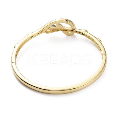 Cubic Zirconia Snake Hinged Bangle with Enamel BJEW-G673-03G-1