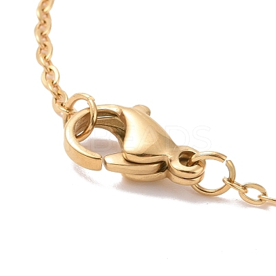 Ion Plating(IP) 304 Stainless Steel Whale Tail Pendant Necklace for Women NJEW-F294-06G-1