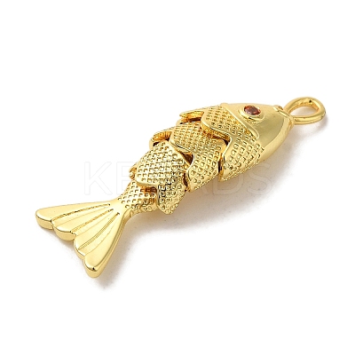 Brass Micro Pave Cubic Zirconia Pendants KK-C072-40G-1