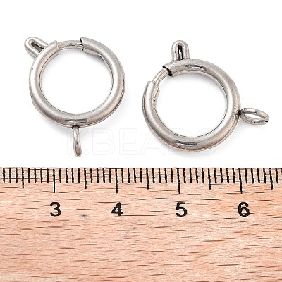 Non-Tarnish 304 Stainless Steel Spring Ring Clasps STAS-E104-09D-P-1