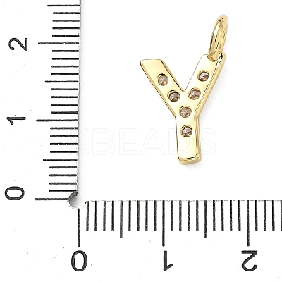 Brass Micro Pave Clear Cubic Zirconia Pendants KK-I476-01G-Y-1