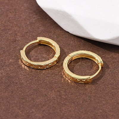 925 Sterling Silver Textured Hoop Earrings for Women EJEW-K317-05G-1