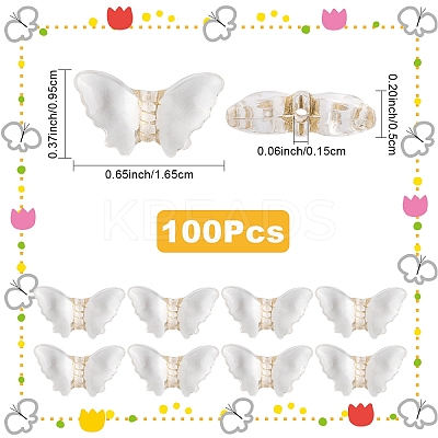 100Pcs Plating Transparent Acrylic Beads TACR-YW0003-17-1